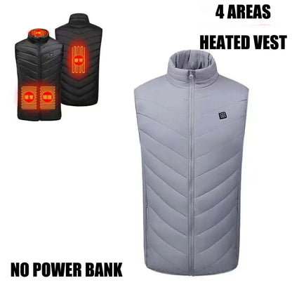 Heated Vest for Men and Women, USB Heated Jacket, Sportswear, Coat, Outdoor, Hunting, New, 9 Areas, 4XL, Winter