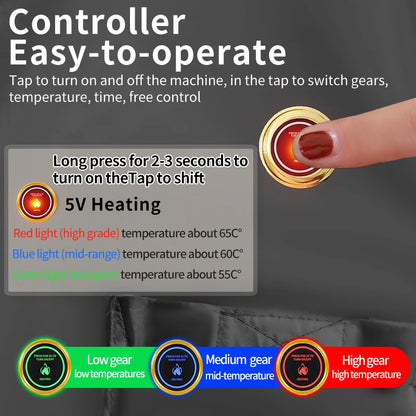 Winter Heated Vest USB-Powered 3 Heat Settings Relieves Shoulder Back Lumbar Muscle Stiffness Soreness Boosts Blood Circulation