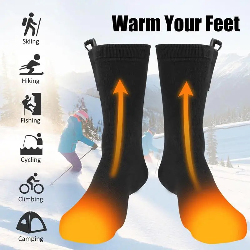 USB Rechargeable Heated Socks Constant Temperature Fever Electric Heated Socks Thickened Sport Foot Warmer Electric Heating Sock