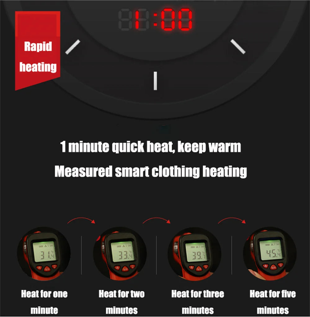 Heated Vest for Men and Women, USB Heated Jacket, Sportswear, Coat, Outdoor, Hunting, New, 9 Areas, 4XL, Winter