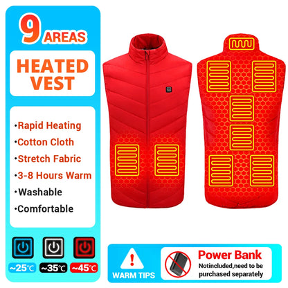 21 Heated Vest Winter Electric Heated Jackets Men Women Sportswear Heated Coat Coat Motorcycle USB Heating Jacket For Camping