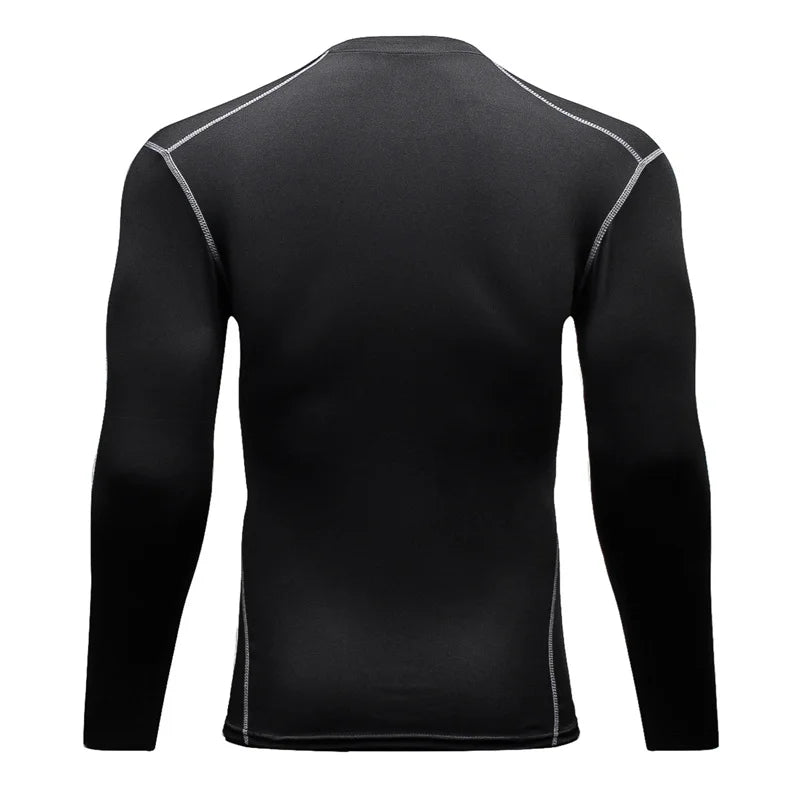 Men Thermal Underwear Thermal Shirt Tops Fleece Undershirt Round Neck t-Shirt Inner Wear Compression Shirts Winter Man Clothes