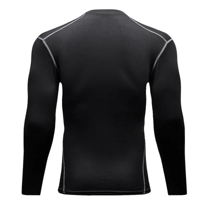 Men Thermal Underwear Thermal Shirt Tops Fleece Undershirt Round Neck t-Shirt Inner Wear Compression Shirts Winter Man Clothes