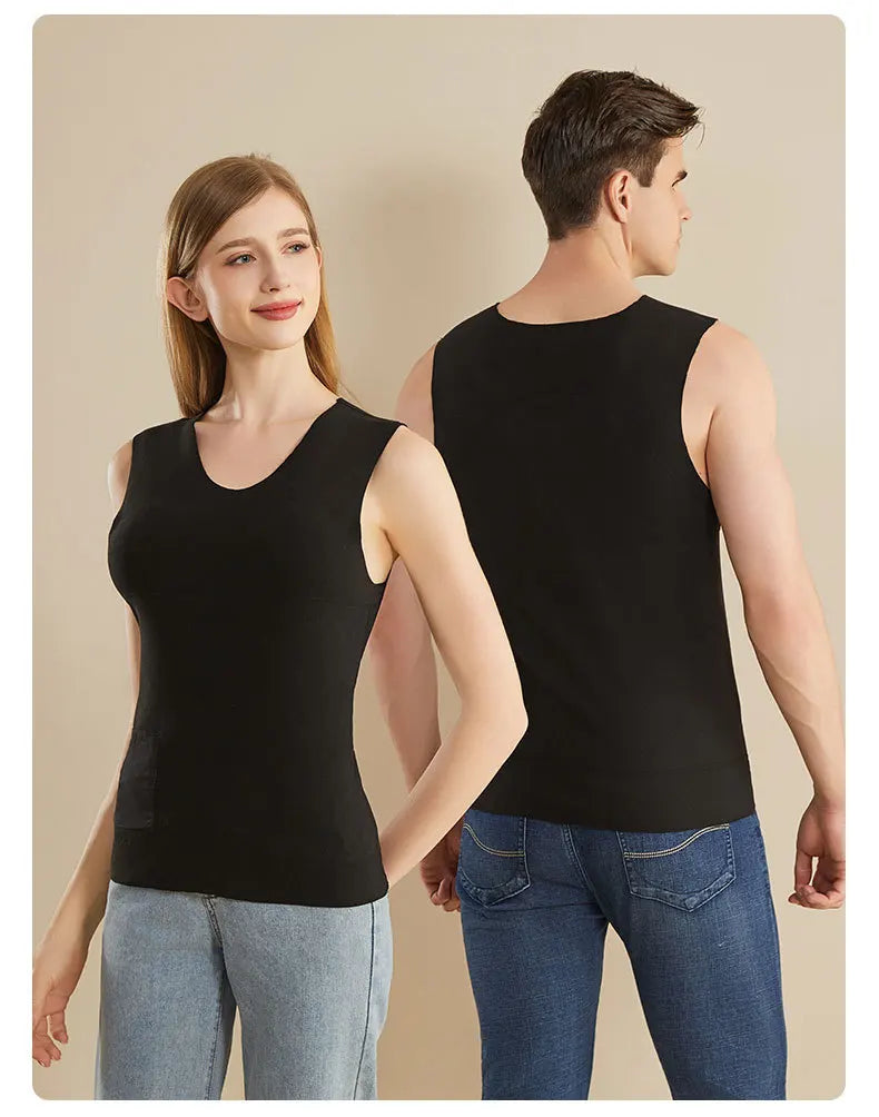 Heated Jacket Men Women Warm Seamless Vest USB Self Heating Jacket Ski Camping Hiking Heated suede Winter Clothes Washed