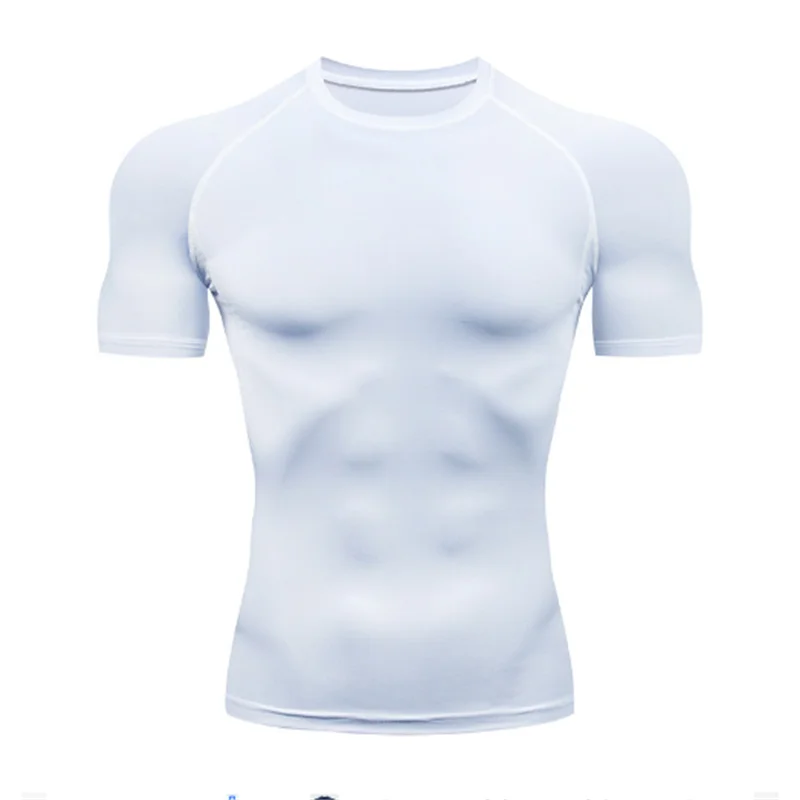 2025 Compression T Shirt Men Summer Sportswear Running T-shirt Elastic Quick Dry Sport Tops Tee Athletic Gym Workout Shirts Men