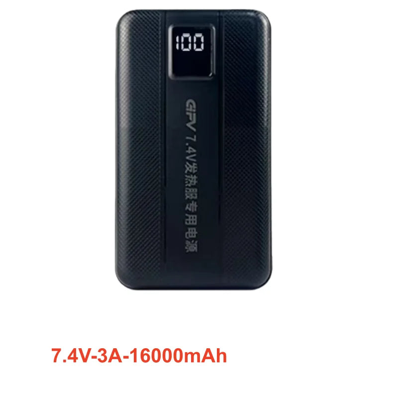 New Large Capacity 7.4V/3A/16000mAh/20000mAh Power Bank High Current Heating Battery for Electric Down Jacket Vest Heated Scarf