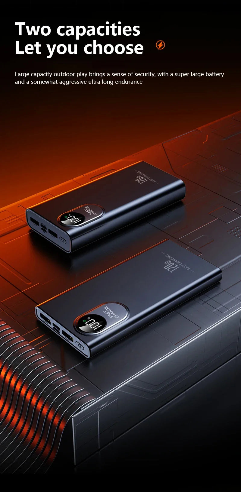 2026NEW Power Bank 500000mAh Large Capacity 120W Super Fast Charging With Portable Digital Display Supply For Various Phones