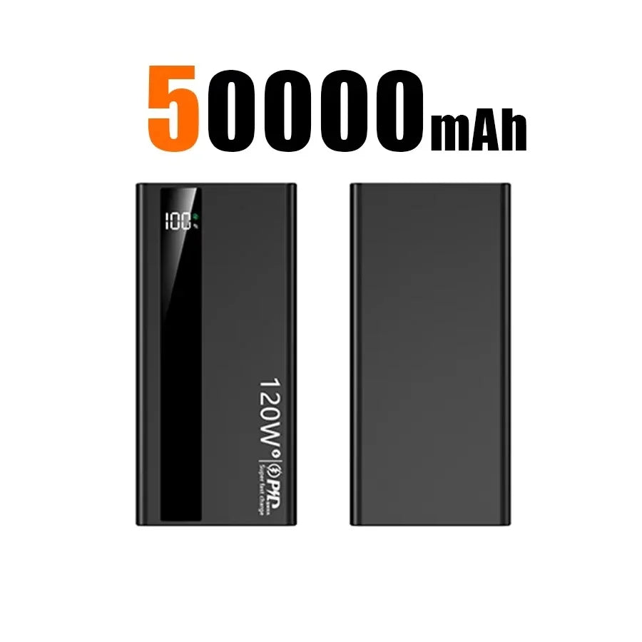 500000mAh High Capacity PowerBank 120W Super Fast Charging Portable External Battery Powerbank for iphone Huawei