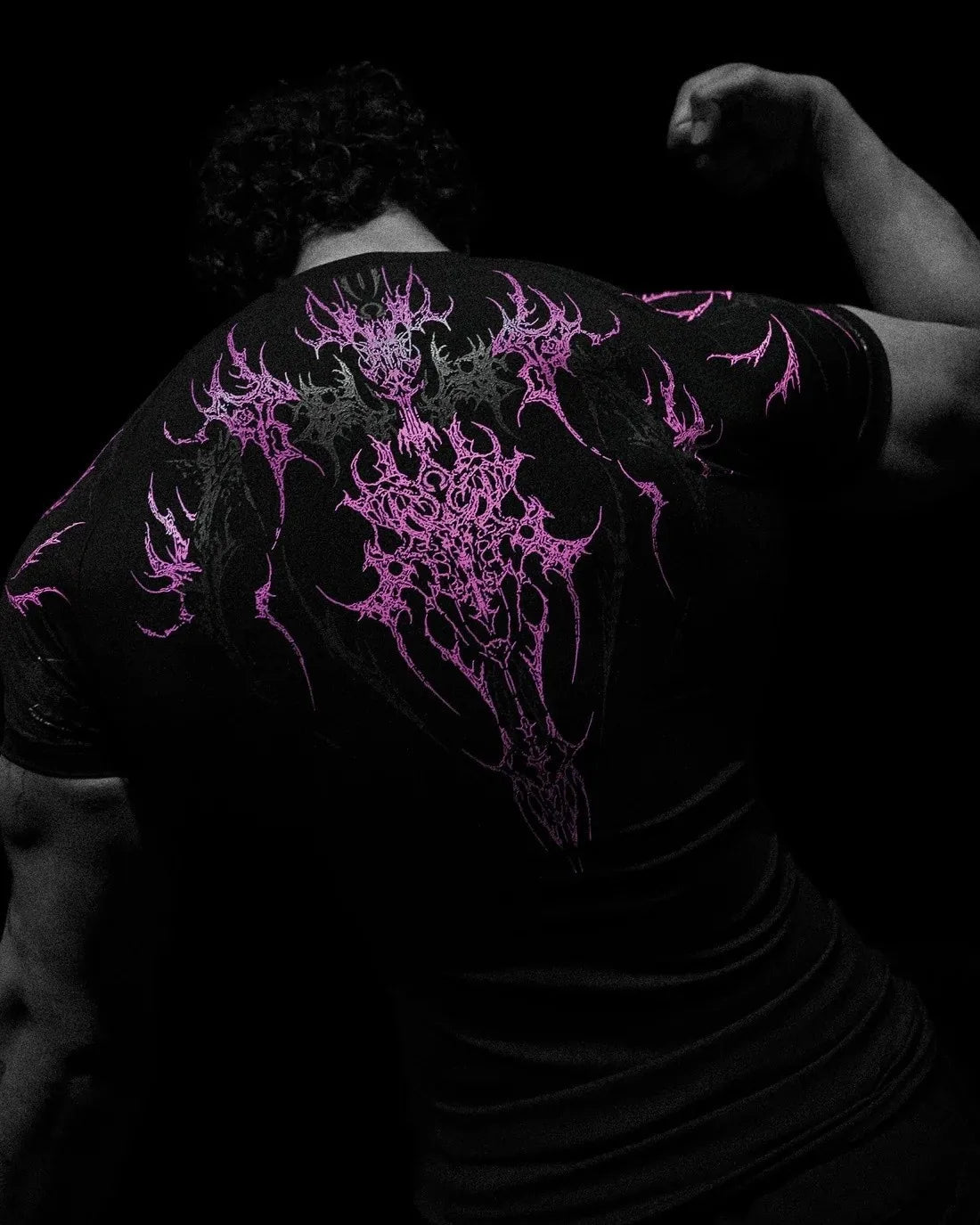 Compression T-shirt Gothic Metal Print  Men Women Punk Streetwear Short Sleeve Fitness Top Slim Fit Y2k Aesthetic Unisex Gym Tee