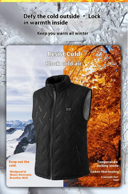 2025 New Heated Vest for Men 9 Heating Zones Dual Control Electric Warming Vest USB Smart Heating Waistcoat Ladies&