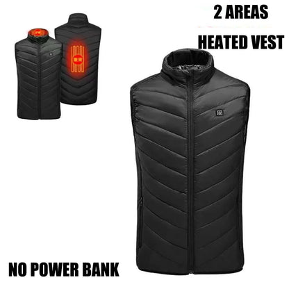 Heated Vest for Men and Women, USB Heated Jacket, Sportswear, Coat, Outdoor, Hunting, New, 9 Areas, 4XL, Winter