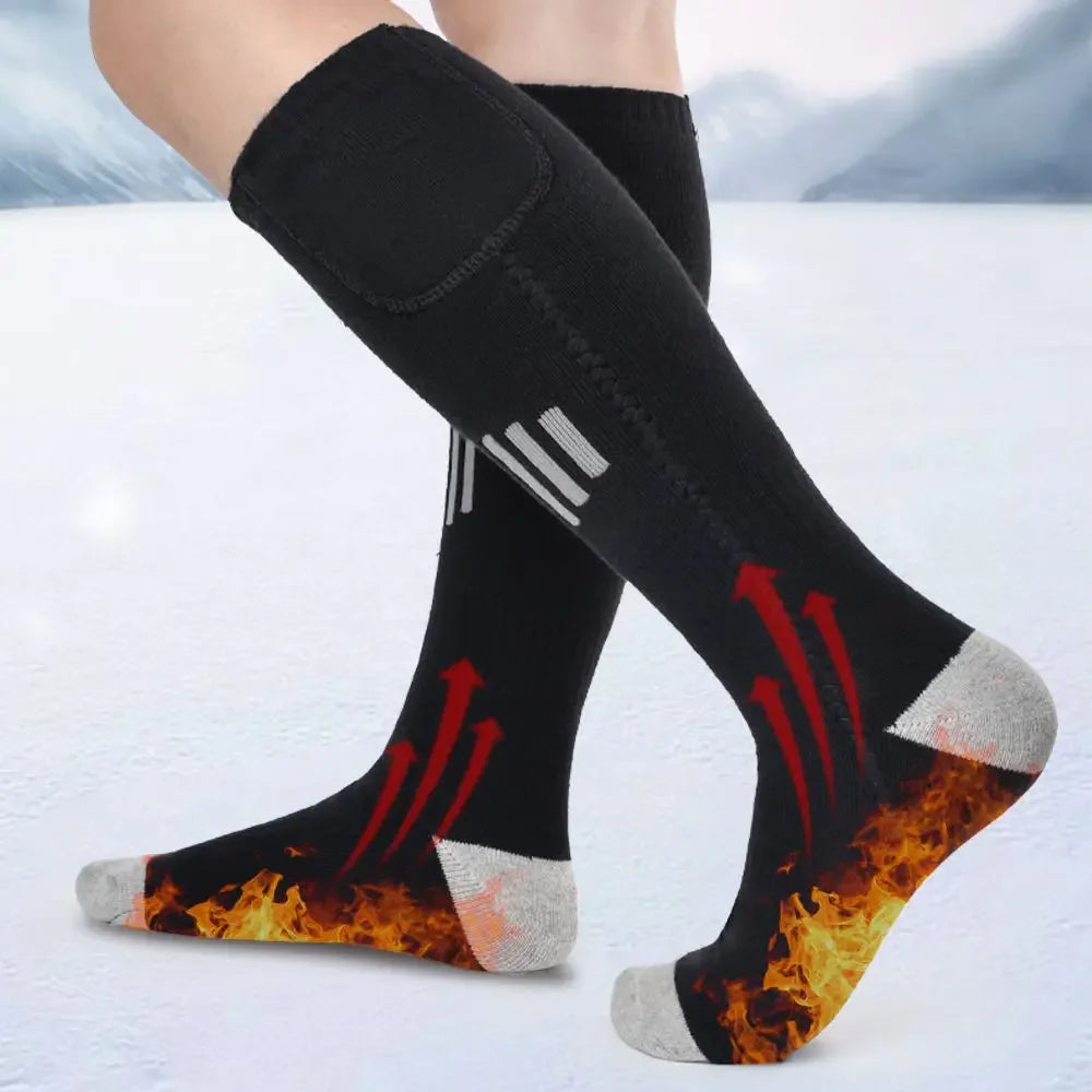 Winter Heated Socks with Battery Box Thermal Socks Women Men Heating Foot Warmer Electric Fever Socks Hiking Ski Warm Outdoor