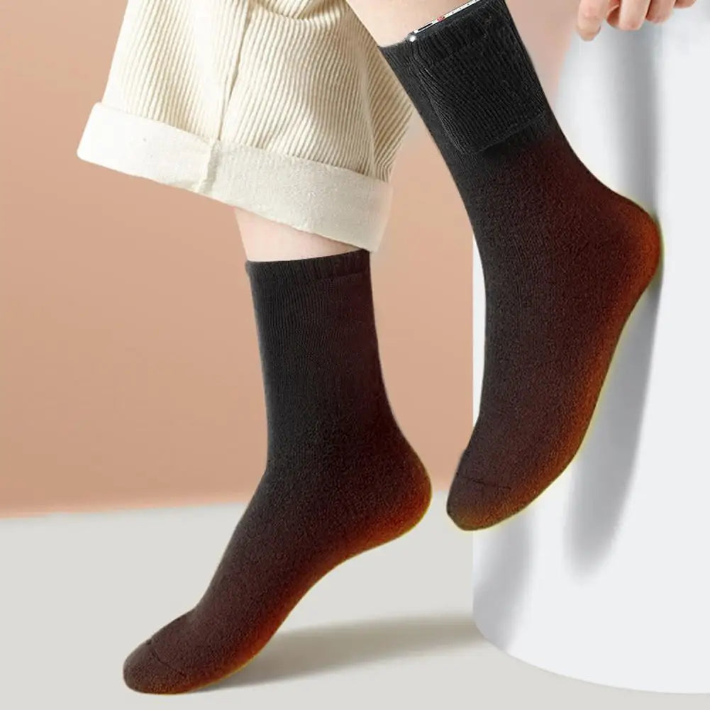 USB Heated Socks (Battery Not Included) - Full Foot Heating Warm Socks, Winter Skiing Outdoor Sports Thermal Electric Heat Socks