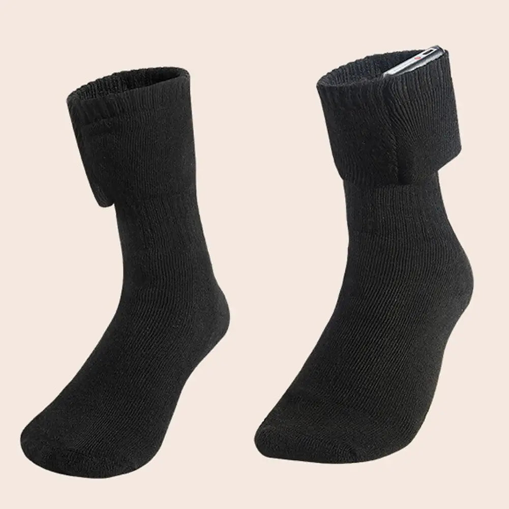 USB Heated Socks (Battery Not Included) - Full Foot Heating Warm Socks, Winter Skiing Outdoor Sports Thermal Electric Heat Socks