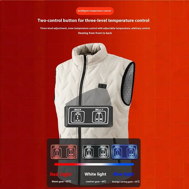 2025 New Heated Vest for Men 9 Heating Zones Dual Control Electric Warming Vest USB Smart Heating Waistcoat Ladies&
