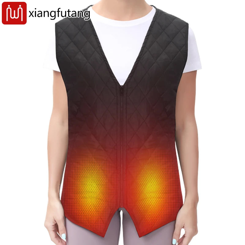 Winter Heated Vest USB-Powered 3 Heat Settings Relieves Shoulder Back Lumbar Muscle Stiffness Soreness Boosts Blood Circulation