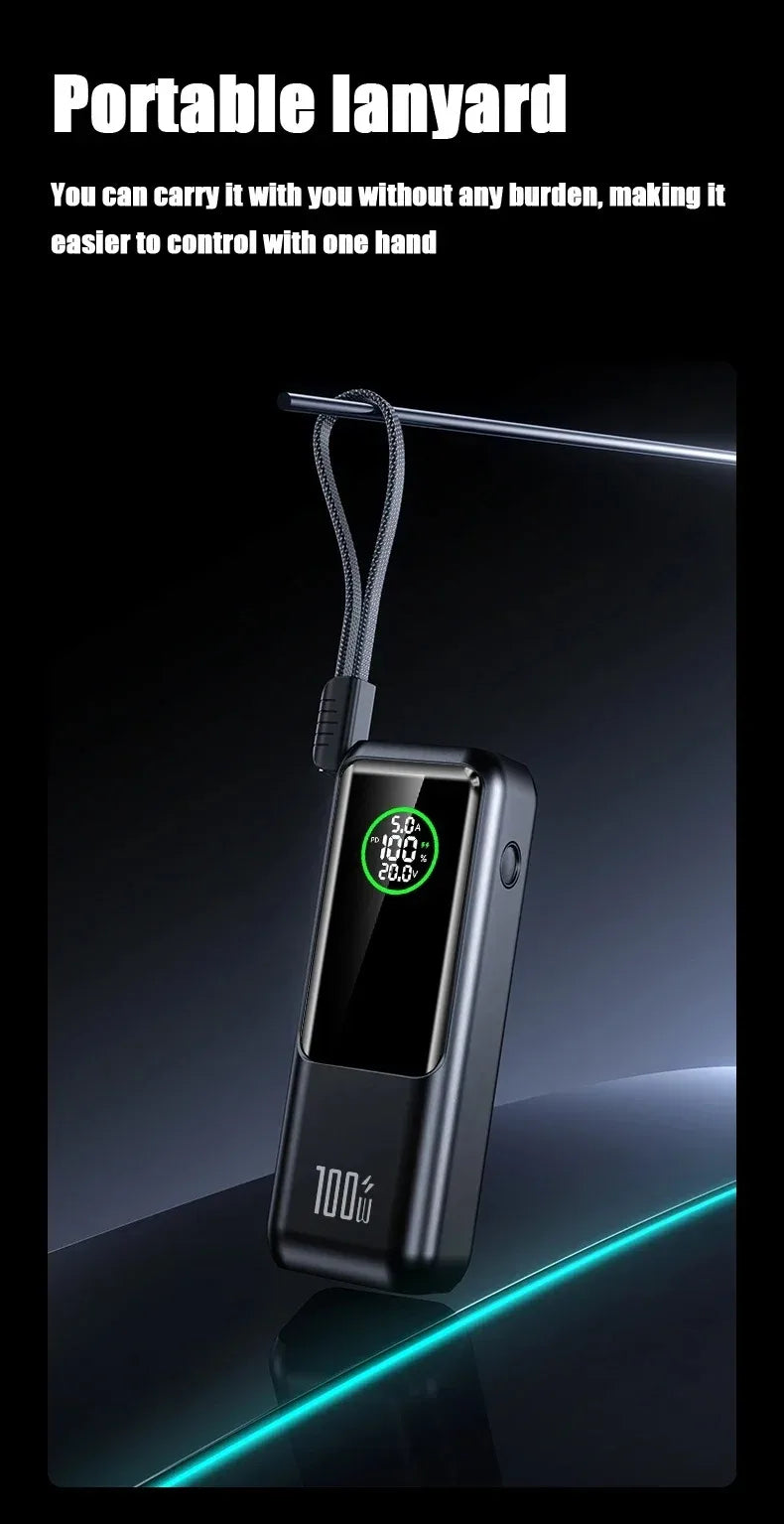 30000mAh Super Capacity Power Bank 100W Super Fast Charging Mobile Power Portable External Power For IOS Android Laptop Tablet