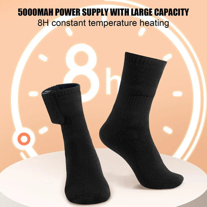 Electric Heated Socks Quick Heating Foot Warmer Long Warm Winter Socks Cold Weather USB Heating Socks for Outdoor Sports Walking