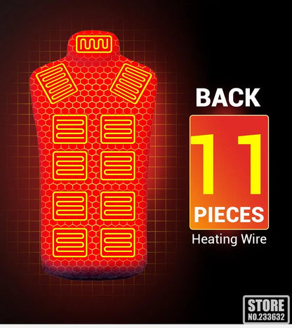 21 Heated Vest Winter Electric Heated Jackets Men Women Sportswear Heated Coat Coat Motorcycle USB Heating Jacket For Camping
