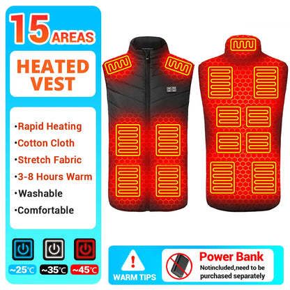 21 Heated Vest Winter Electric Heated Jackets Men Women Sportswear Heated Coat Coat Motorcycle USB Heating Jacket For Camping