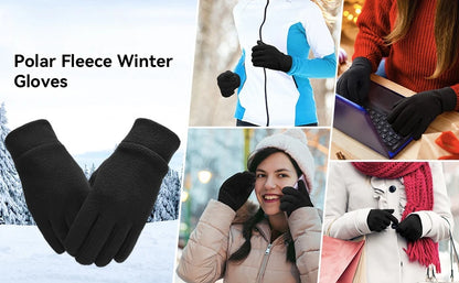 Warm Winter Gloves Polar Fleece Cold Weather Gloves Touch Screen Women and Men Thermal Gloves for Running Hiking