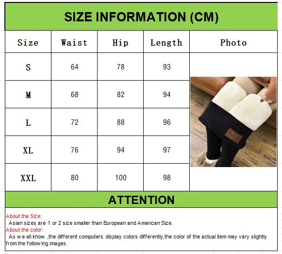 Winter Thicken Warm Leggings Women Lamb Cashmere Joggers High Waist Fleece Elastic Tights Warm Tights Pants Slim Velvet Legging