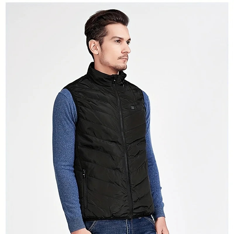 Electric Heated Vest with Carbon Fiber Heating, Full-Body USB Constant Temperature Vest for Men and Women, Heated Cotton Vest, 4 Heating Zones, Can Be Seen Clearly, Keep Warm This Winter (Battery or Power Bank Not Included)