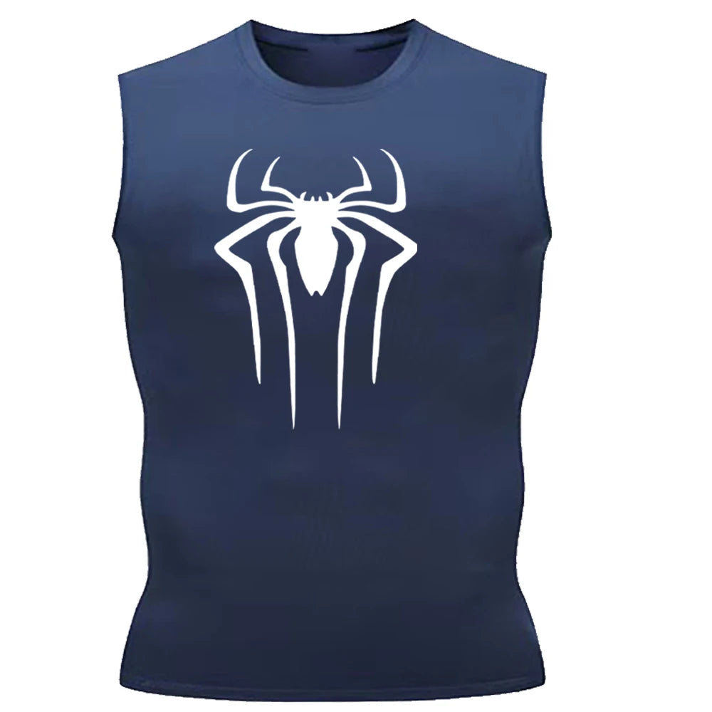 Compression Tank Top Men Gym Shirt Sleeveless Quick Dry Solid Sportswear Male Fitness Bodybuilding Vest Workout Muscle Top