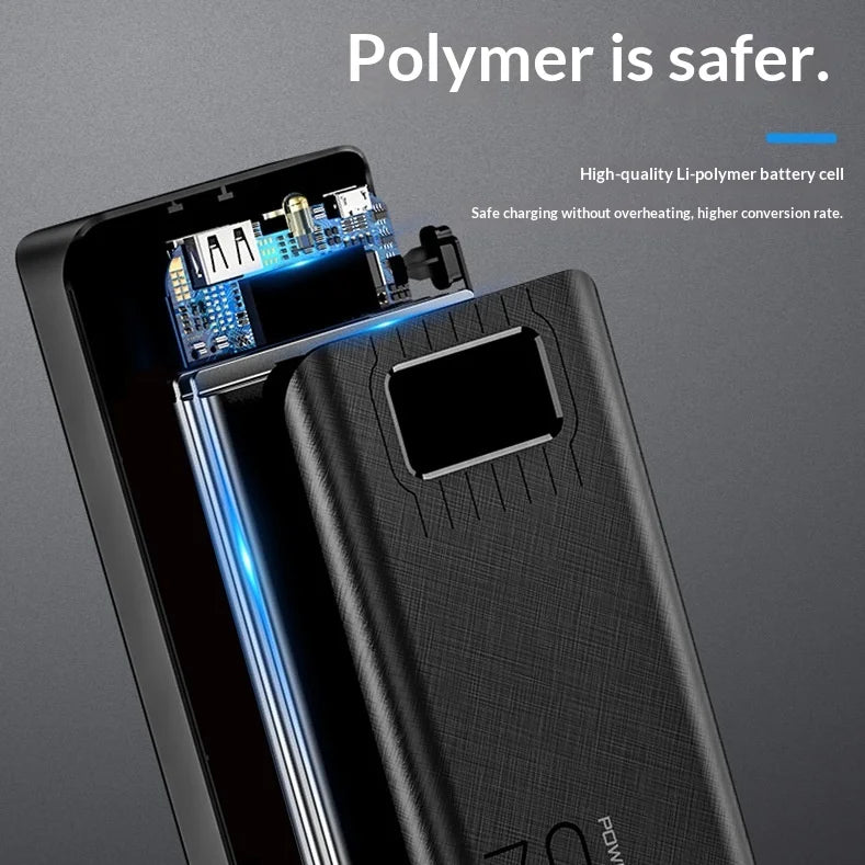 Power bank with a large capacity of 30000 mAh fast charging for mobile phones mobile power bank charging digital display