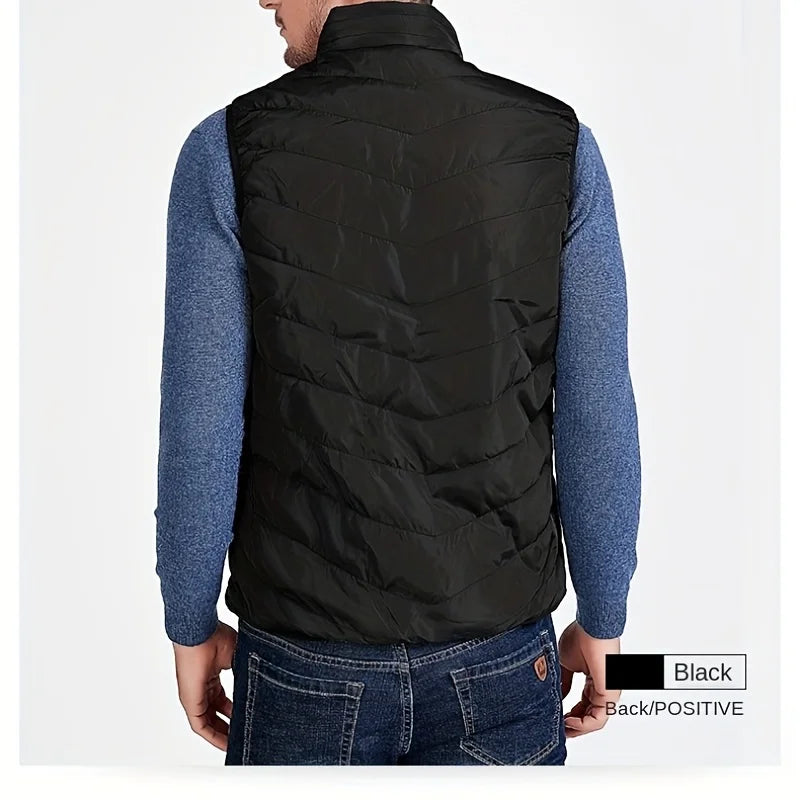 Electric Heated Vest with Carbon Fiber Heating, Full-Body USB Constant Temperature Vest for Men and Women, Heated Cotton Vest, 4 Heating Zones, Can Be Seen Clearly, Keep Warm This Winter (Battery or Power Bank Not Included)
