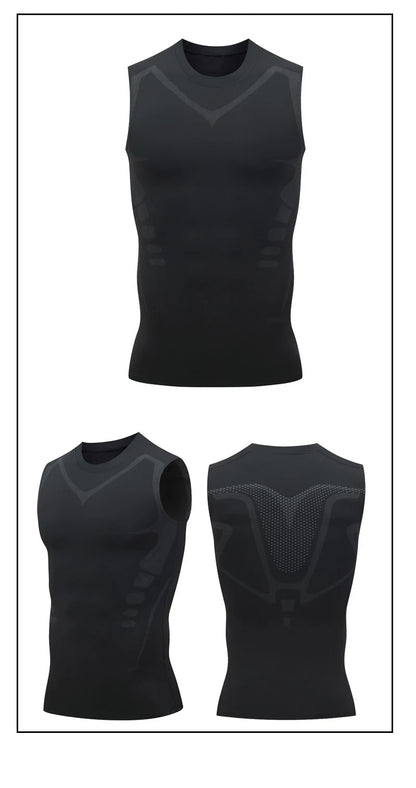 Compression Tank Top Men Gym Shirt Sleeveless Quick Dry Printing Sportswear Male Fitness Bodybuilding Vest Workout Muscle Top