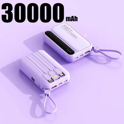 Large Capacity 500000mAh Power Bank 120W 4-in-1 Cables Intelligent Digital Display Portable  Powerbank for iPhone