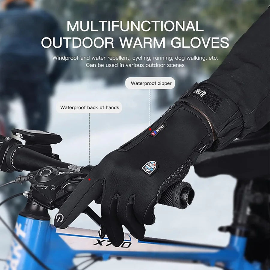 Winter Thermal Gloves for Men and Women, Touch Screen Fingers Waterproof Windproof Anti Slip Warm Gloves for Hiking Driving