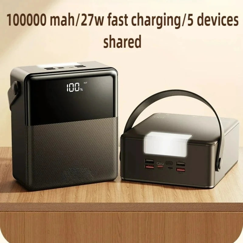 100000mAh 12V 22.5W High Capacity Outdoor Power Bank Fast Charging Multiple Outputs Portable Charger