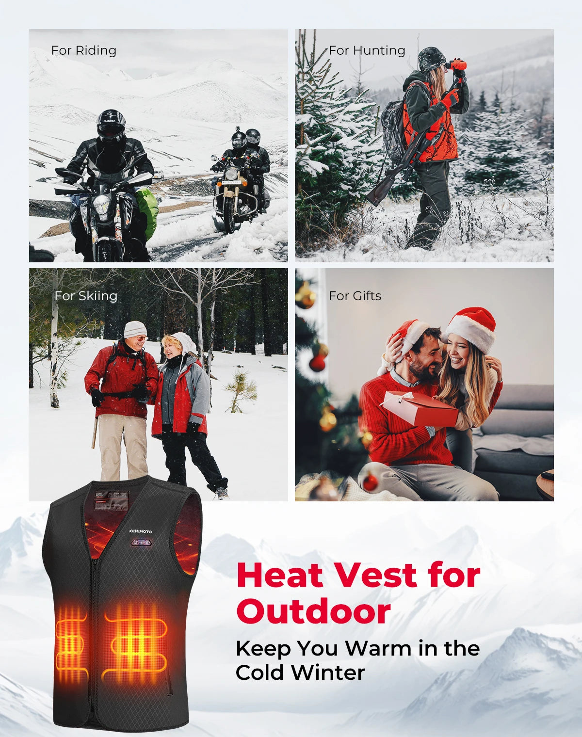 Heated Vest  for Men Women Winter thermal Inner Wear Keep Warm Electric Lightweight For Winter Outdoor Activities