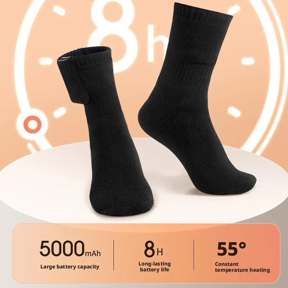 USB Heated Socks (Battery Not Included) - Full Foot Heating Warm Socks, Winter Skiing Outdoor Sports Thermal Electric Heat Socks