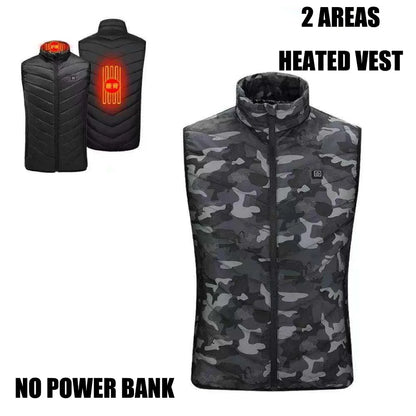 Heated Vest for Men and Women, USB Heated Jacket, Sportswear, Coat, Outdoor, Hunting, New, 9 Areas, 4XL, Winter