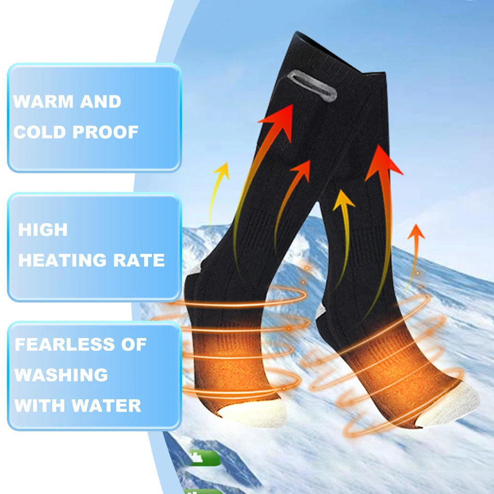 Heated Socks Washable Winter Thermal Socks Outdoor Skiing Foot Warmer Heating Socks for Men and Women