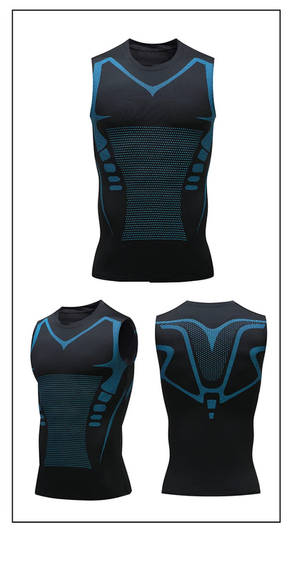 Compression Tank Top Men Gym Shirt Sleeveless Quick Dry Printing Sportswear Male Fitness Bodybuilding Vest Workout Muscle Top