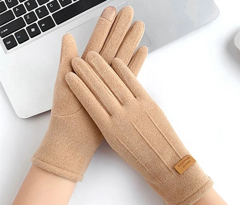 1 Pair Thermal Touchscreen Gloves for Men Women Winter Warm Fleece Lined Windproof Cold Weather Outdoor Cycling Driving Sports