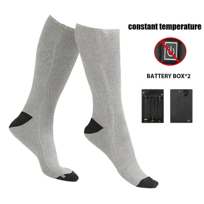 Winter Heated Socks with Battery Box Thermal Socks Women Men Heating Foot Warmer Electric Fever Socks Hiking Ski Warm Outdoor