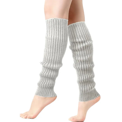Heated Retro Fashion Knit Leg Warmers for Women - Party Dance Sports Yoga Running Hiking Warm-Up Knitted Leggings