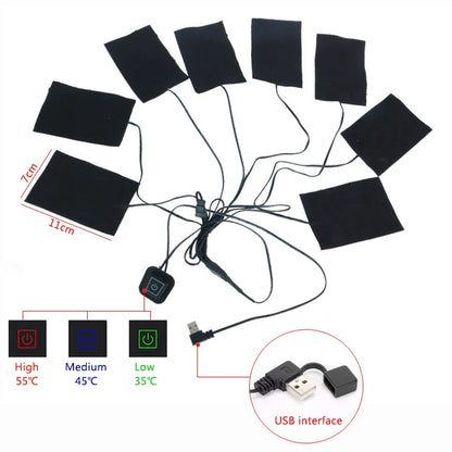 16 Areas Heated Vest USB Infrared Heating Vest Jacket Unisex Winter Electric Heated Vest Outdoor Sports Hiking Oversized M-4XL