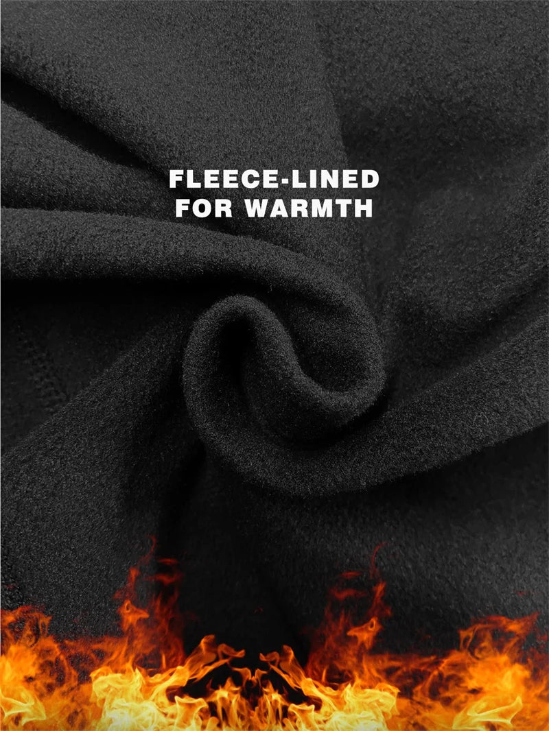 Zipper Thermal Compression Shirts for Men Winter Warm Fleece Lined Athletic Baselayer Tops for Ski Running Cycling Gym Workout