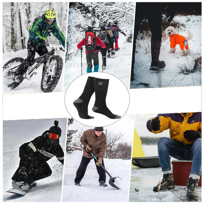 Winter Heated Socks Rechargeable Heating Socks with Battery Box Heated Socks Warmth Outdoor Heated Boots Snowmobile Ski Equipmen