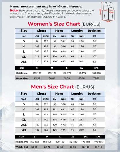 Heated Vest  for Men Women Winter thermal Inner Wear Keep Warm Electric Lightweight For Winter Outdoor Activities