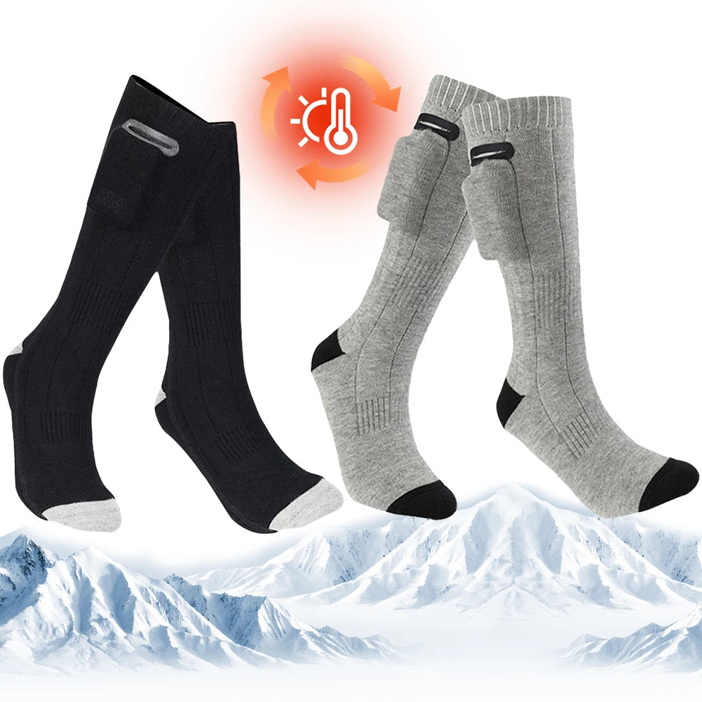 Heated Socks Washable Winter Thermal Socks Outdoor Skiing Foot Warmer Heating Socks for Men and Women