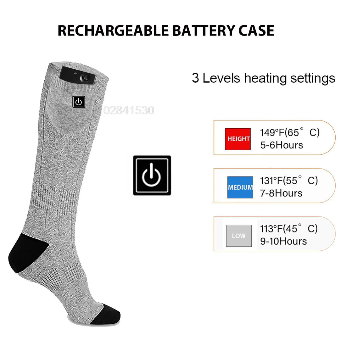 Winter Heated Socks Rechargeable Heating Socks with Battery Box Heated Socks Warmth Outdoor Heated Boots Snowmobile Ski Equipmen