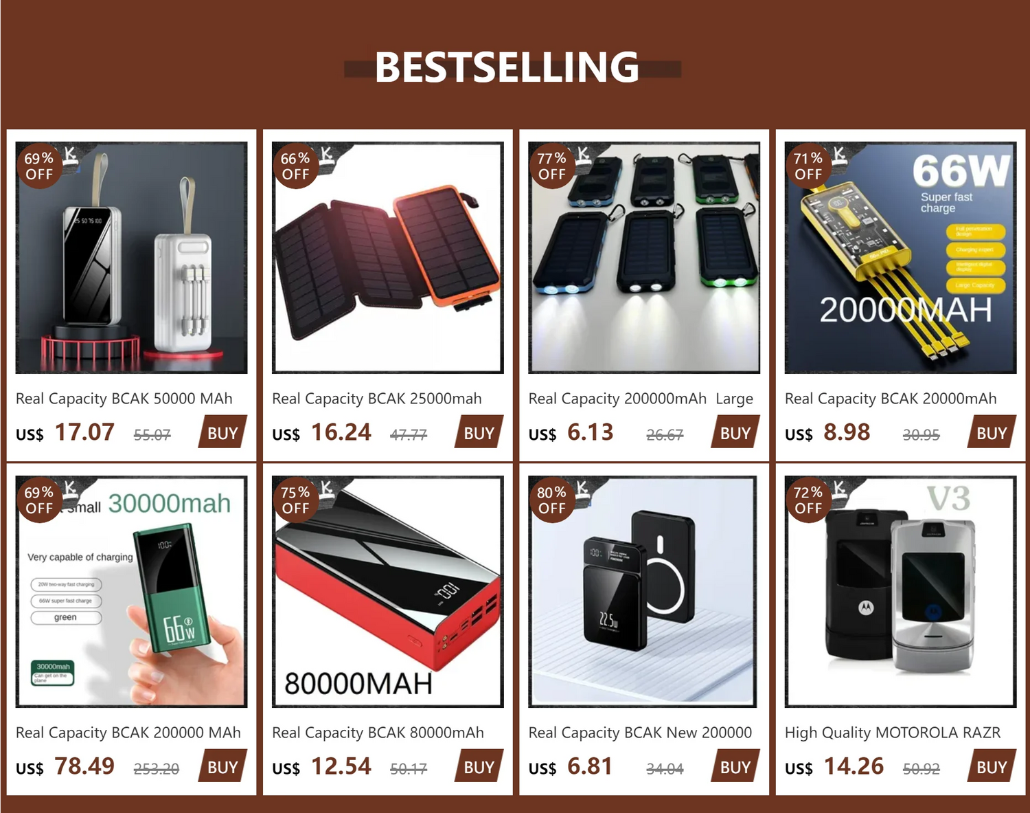 500000MAH  100000mah 200000mah 300000mahPowerbank Fast Charging Real Capacity BCAK with Built-in Cable Super Large Capacity