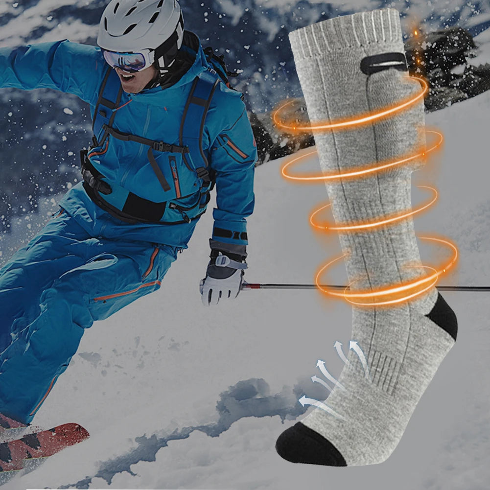 Heated Socks Washable Winter Thermal Socks Outdoor Skiing Foot Warmer Heating Socks for Men and Women